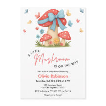Blå blomsterbåge En liten svamp Baby Shower