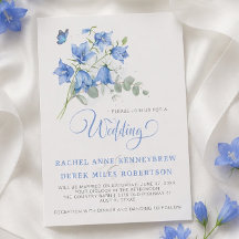 Blå Blomsterbrudslagsinbjudan
