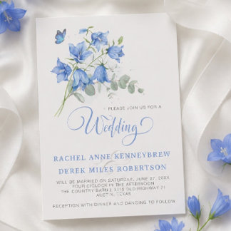 Blå Blomsterbrudslagsinbjudan Inbjudningar