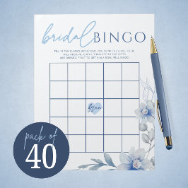 Blå blomsterpaket för Bingo Möhippa-spel Anteckningsblock