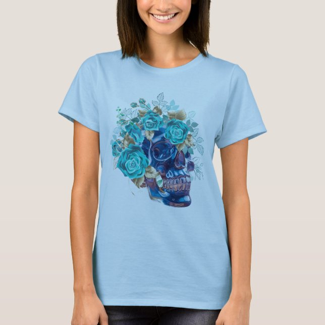 Blå Bloom Requiem  DAMT-SHIRT T Shirt (Framsida)