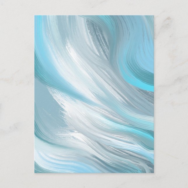 blå blyg modern dekoration vykort (Framsida)