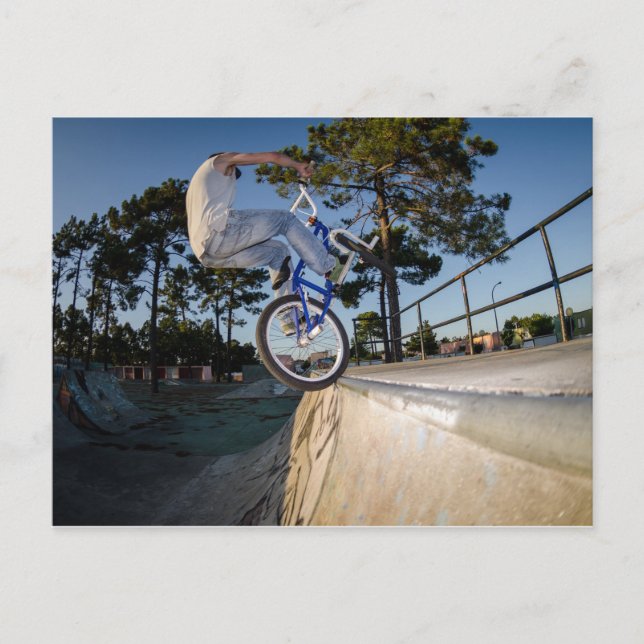 Blå BMX-saldo i redovisning Vykort (Framsida)