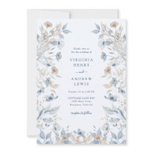 Blå Boho Blommig Bröllop