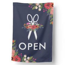 Blå Boho Flowers Open Hair Salon