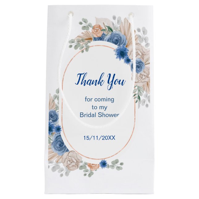 Blå Boho Pampas Gräs Bröllopsdusch (Framsidan)