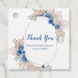 Blå Boho Pampas Gräs Bröllopsfest Gåvor Etiketter