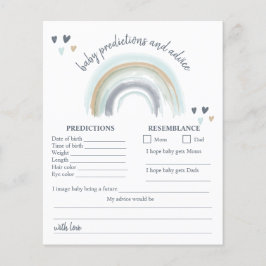 Blå Boho Regnbåge Baby Shower Gissningslek