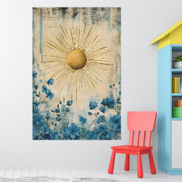Blå Boho Solsken" (eller ibland "Boho Sun Blue") Poster