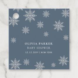 Blå Boho Winter Snowflake Baby Shower Gåvor Etiketter