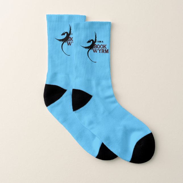 Blå Bok Wyrm Socks Strumpor (Par)