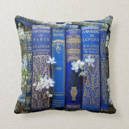 Blå Bokar och Blommar Kudde