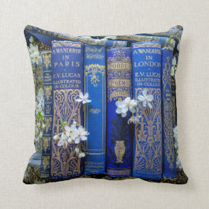 Blå Bokar och Blommar Kudde