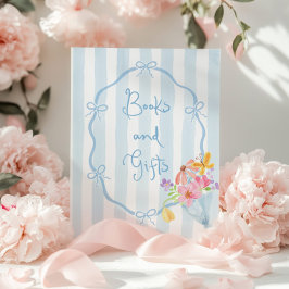 Blå Bokar och gåvor av vismisk blommigt Poster