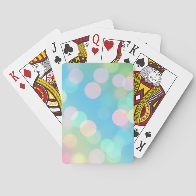 Blå bokeh Ljus-spelkort Casinokort (Baksidan)
