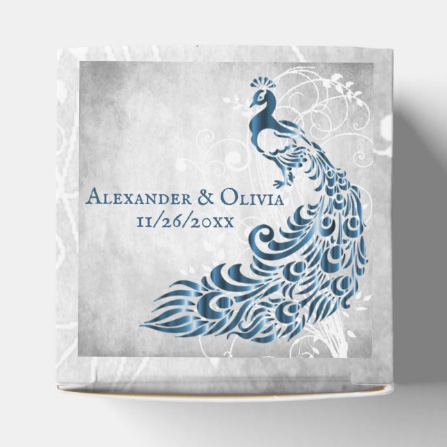 Blå bondboxen Löv Vine Wedor Presentaskar (Överdel)