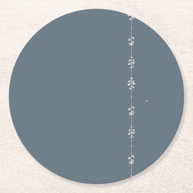 Blå bondgård Botanisk vinställning souskål Underlägg Papper Rund (Framsidan)