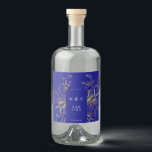 Blå botanicals Guld Eucalyptus Gin Arch Spritflaskor Etikett<br><div class="desc">Eucalyptus Gin Arch Liquor Flaska etikett för havskräfta från Guld</div>