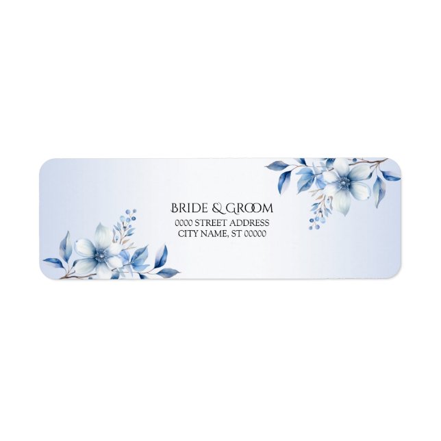 Blå Botaniska Blommor Returadressetikett Returadress Etikett (Framsidan)