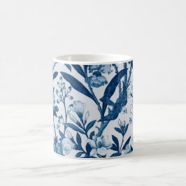 Blå botaniska mönster kaffemugg