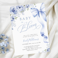Blå Bow Baby i blom Baby Shower