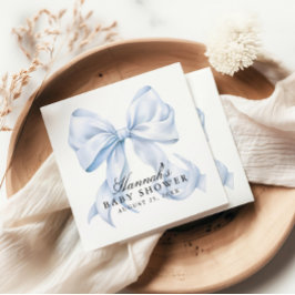 Blå Bow Baby Shower Coquette Bow Pappersservett
