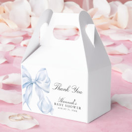 Blå Bow Baby Shower Coquette Bow Tema Presentaskar