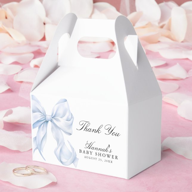 Blå Bow Baby Shower Coquette Bow Tema Presentaskar (Bröllop)