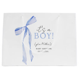 Blå Bow Baby Shower Inbjudan, Pojke Baby Shower