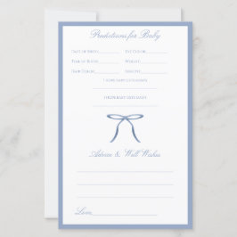 Blå Bow Babyshower Råd & Förutsägelser Spel