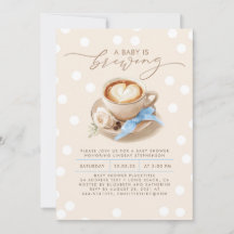 Blå Bow Coffee Baby brygger Pojkbarn Baby Shower
