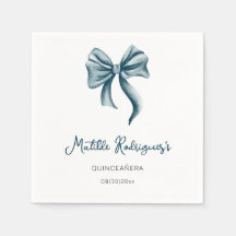 Blå Bow Girl Quinceanera Födelsedag
