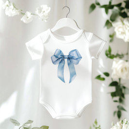 Blå Bow minimalistisk söt bebisfest T Shirt