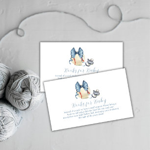 Blå Bow Smultron Baseball Böcker För Baby Shower Tilläggskort