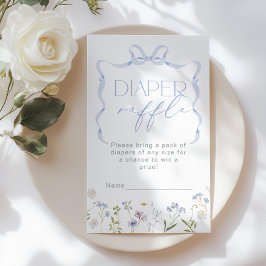 Blå Bow Wildblomme Raper raffle biljett Tilläggskort