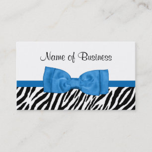 Blå Bow Zebra Boutique Visitkort