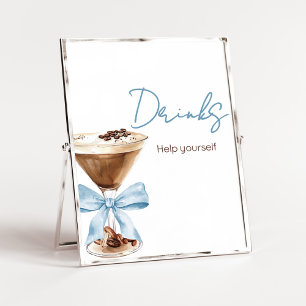Blå Bowle Espresso Martini Baby Shower Dryckeskylt Poster