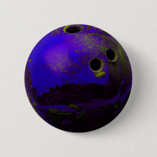 Blå Bowling Ball Anpassa den Knapp