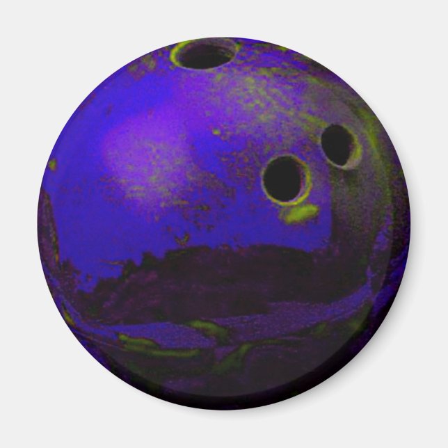 Blå Bowling Ball Anpassa den Magnet (Framsidan)