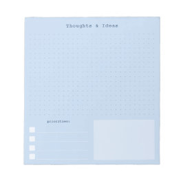 Blå Brain Dump Notepad, Retro Writer estetik Anteckningsblock
