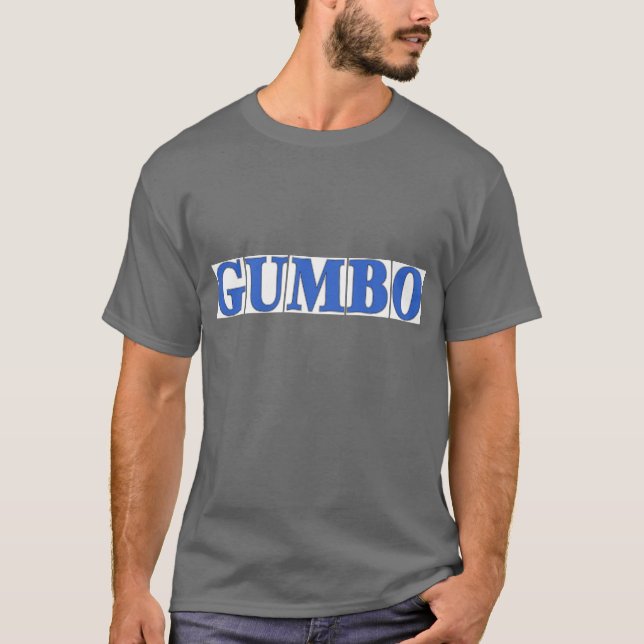 Blå Brev-plattor, GUMBO Långärmad T-Shirt (Framsida)