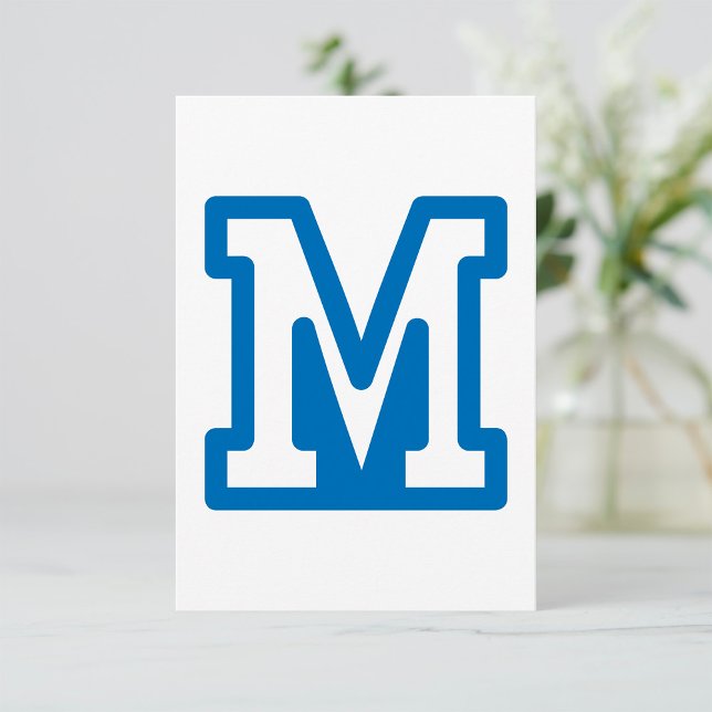 Blå brevvignett M monogram Inbjudningar (Skapare uppladdad)