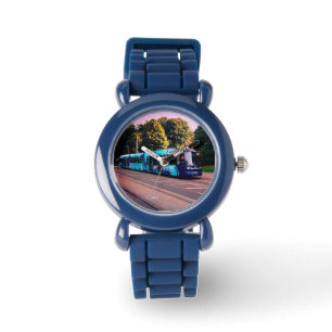 Blå bricka armbandsur