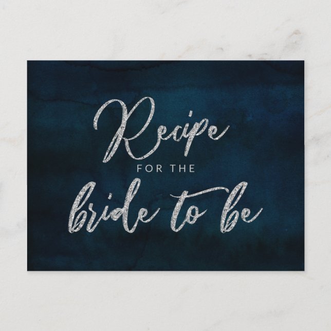 Blå bricka i Luster Silver som ska tas emot Meddelande Vykort (Framsida)