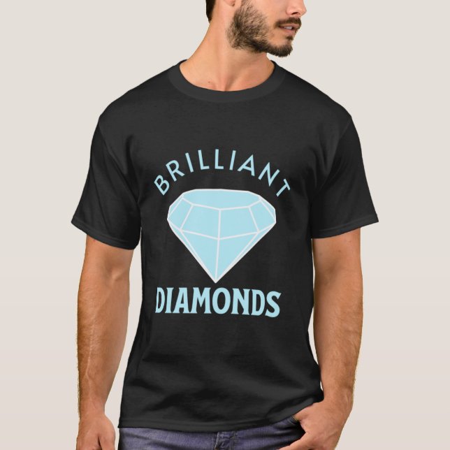 Blå briljant Diamant T Shirt (Framsida)