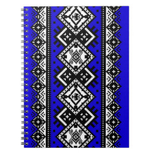 Blå Broderi Anteckningsbok