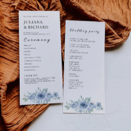 Blå Bröllop Ceremony-programmall