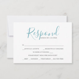 Blå bröllop OSA Cards-mall för turkos Inbjudningar