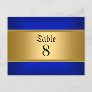 Blå bröllopsbord nummer Royal Blue Vykort