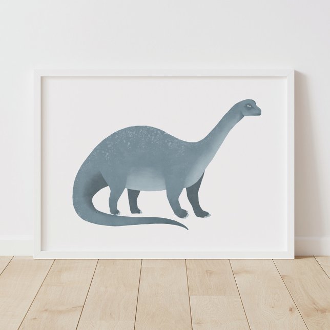 Blå Brontosaurus Dinosaur Wall Poster (Skapare uppladdad)